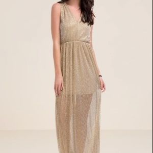 Metallic Gold Maxi Dress